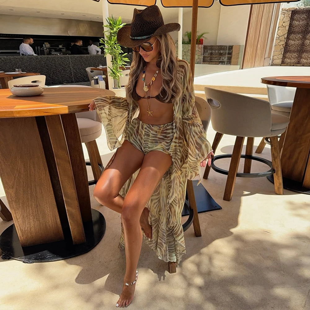 Women’s 3-Piece Beach Cover-Up Set – Boho Summer Style