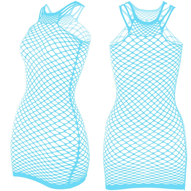 Women’s Fishnet Beach Cover-Up Dress – Stretchy & Stylish
