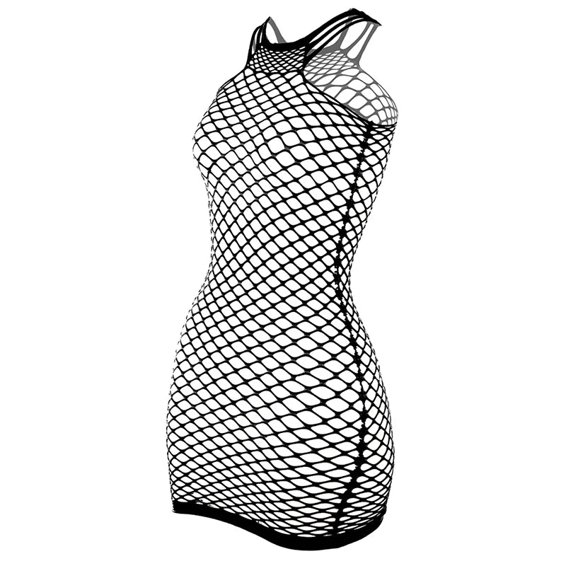 Women’s Fishnet Beach Cover-Up Dress – Stretchy & Stylish