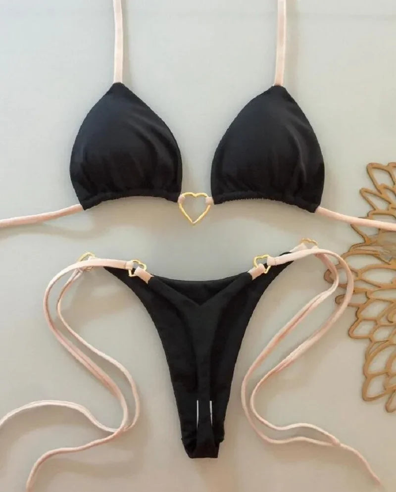 Amora Heart Detail Bikini Set