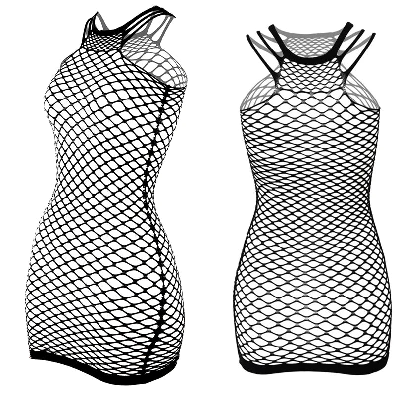 Women’s Fishnet Beach Cover-Up Dress – Stretchy & Stylish