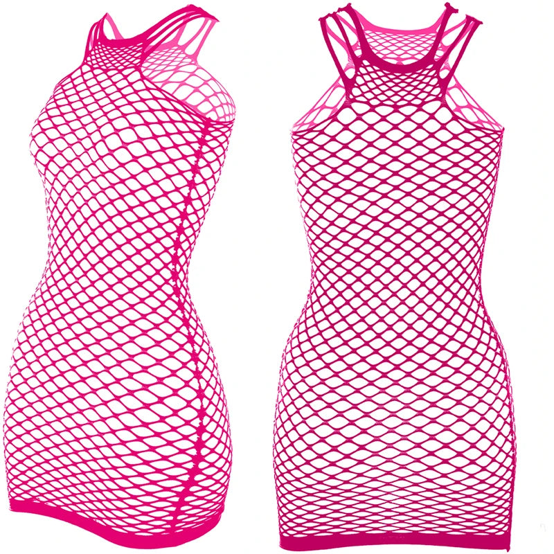 Women’s Fishnet Beach Cover-Up Dress – Stretchy & Stylish