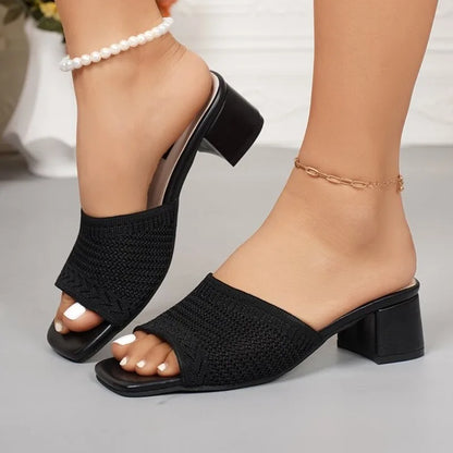 Solea Knit Block Heel Sandals