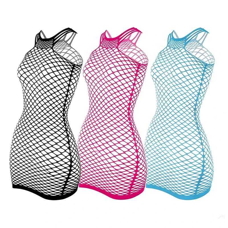 Women’s Fishnet Beach Cover-Up Dress – Stretchy & Stylish