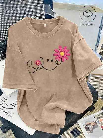 Daisy Smile Vintage Cotton Tee