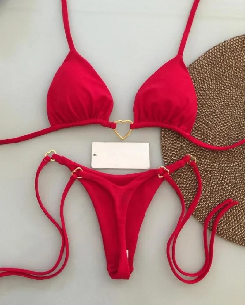 Amora Heart Detail Bikini Set