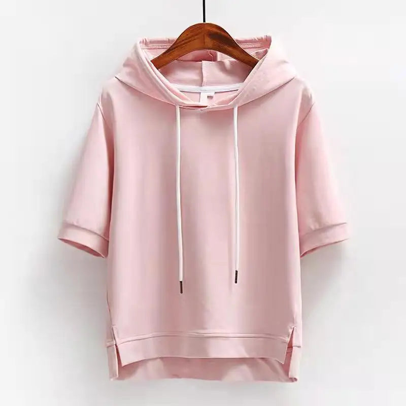 Elara Relaxed Short Sleeve Hoodie