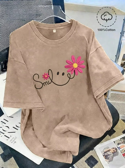 Daisy Smile Vintage Cotton Tee