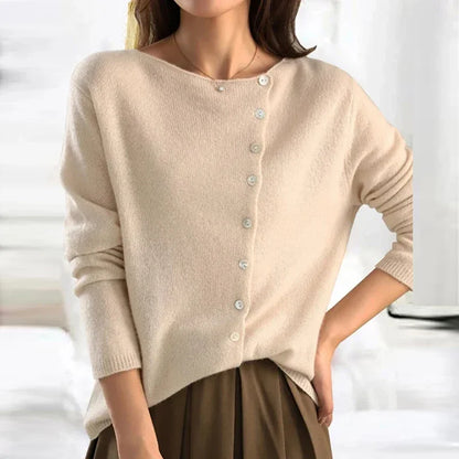 Amara Asymmetric Button Knit Cardigan