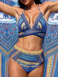 Santorini Blue 3-Piece Bikini Set
