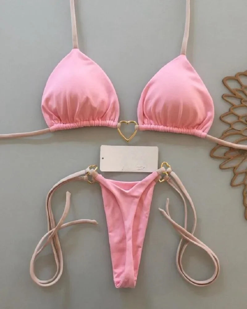 Amora Heart Detail Bikini Set
