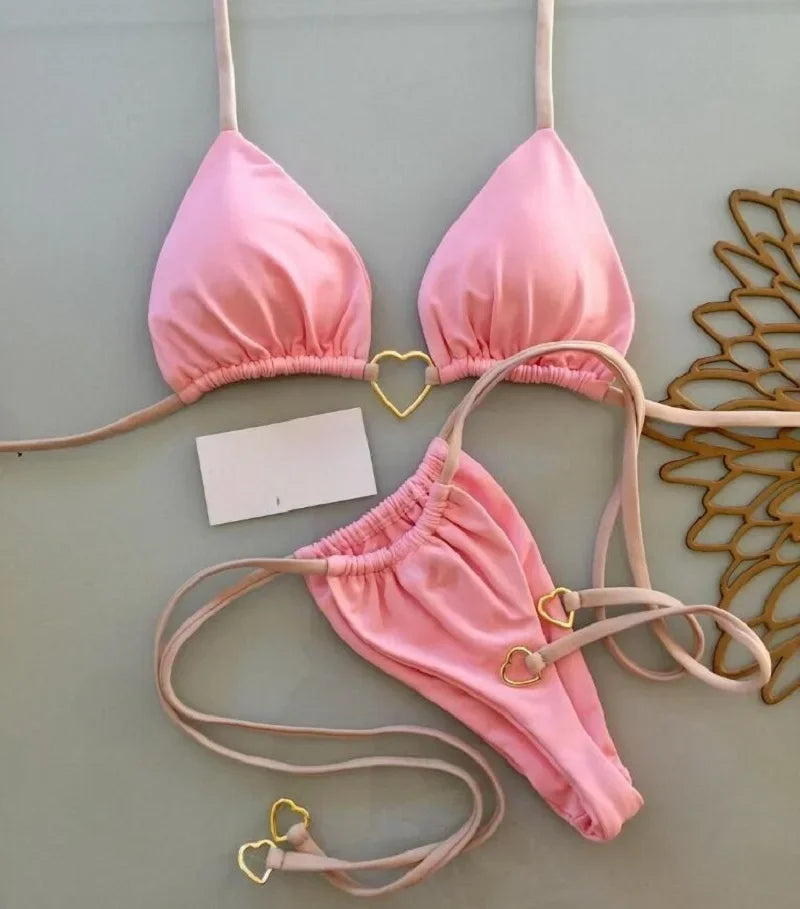 Amora Heart Detail Bikini Set