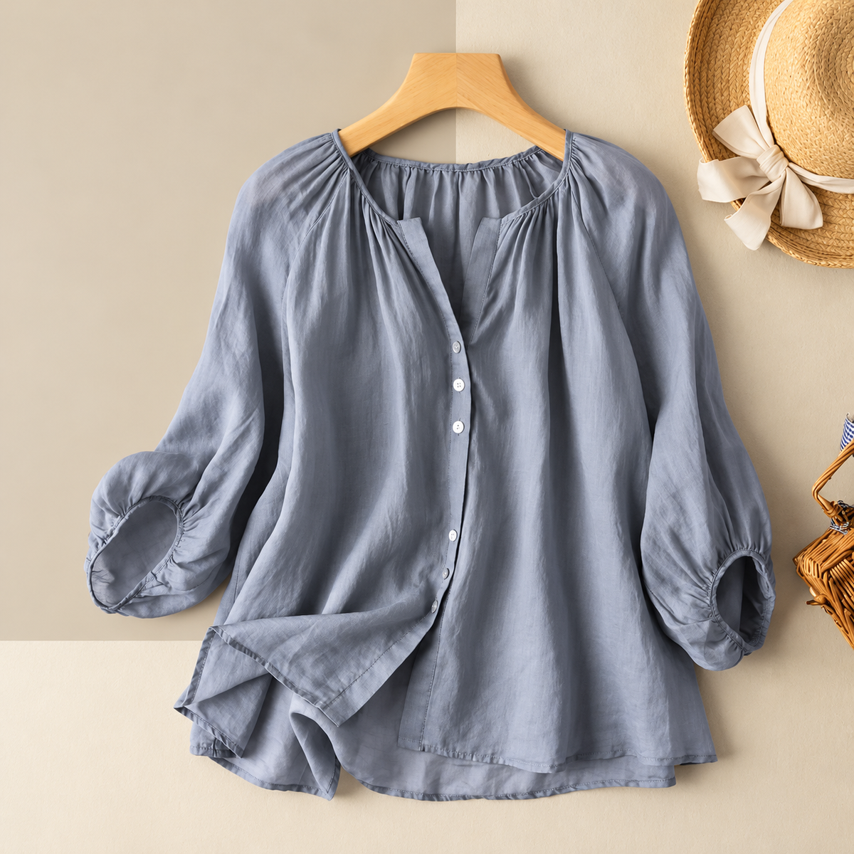 Elara Linen Lantern Top