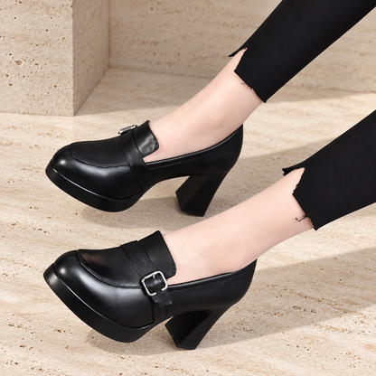 Valencia Buckle Block Heel