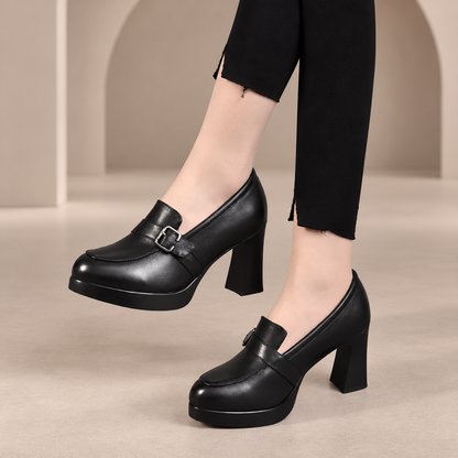 Valencia Buckle Block Heel