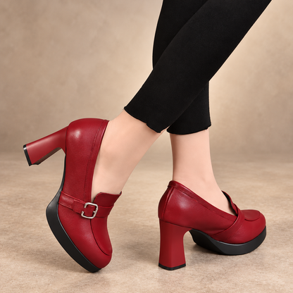 Valencia Buckle Block Heel
