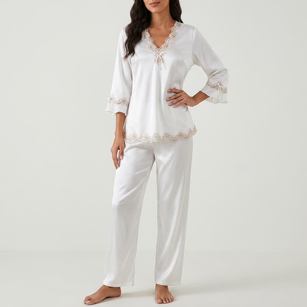 Aurelia Satin Lace Lounge Set