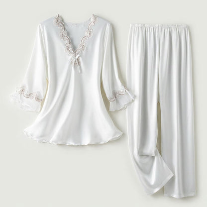 Aurelia Satin Lace Lounge Set