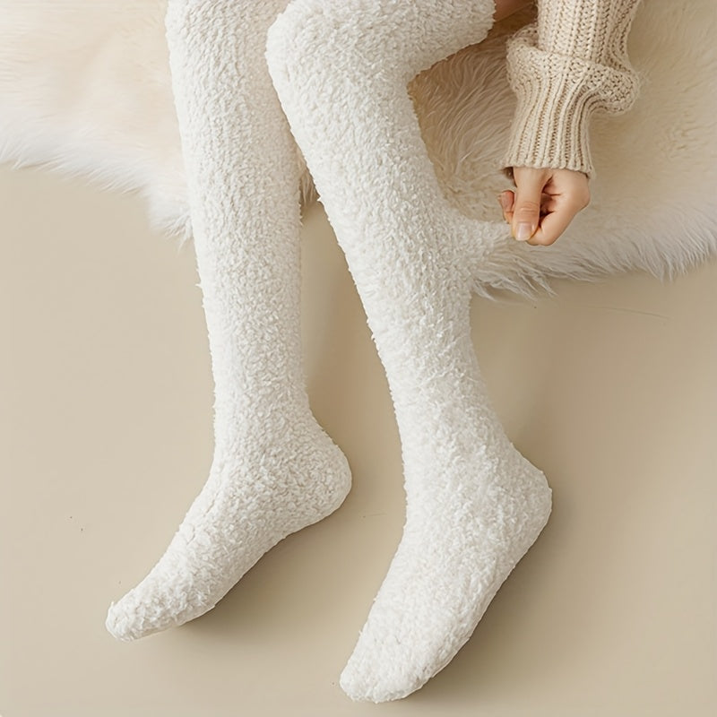 Cozy Fuzzy Thigh-High Socks