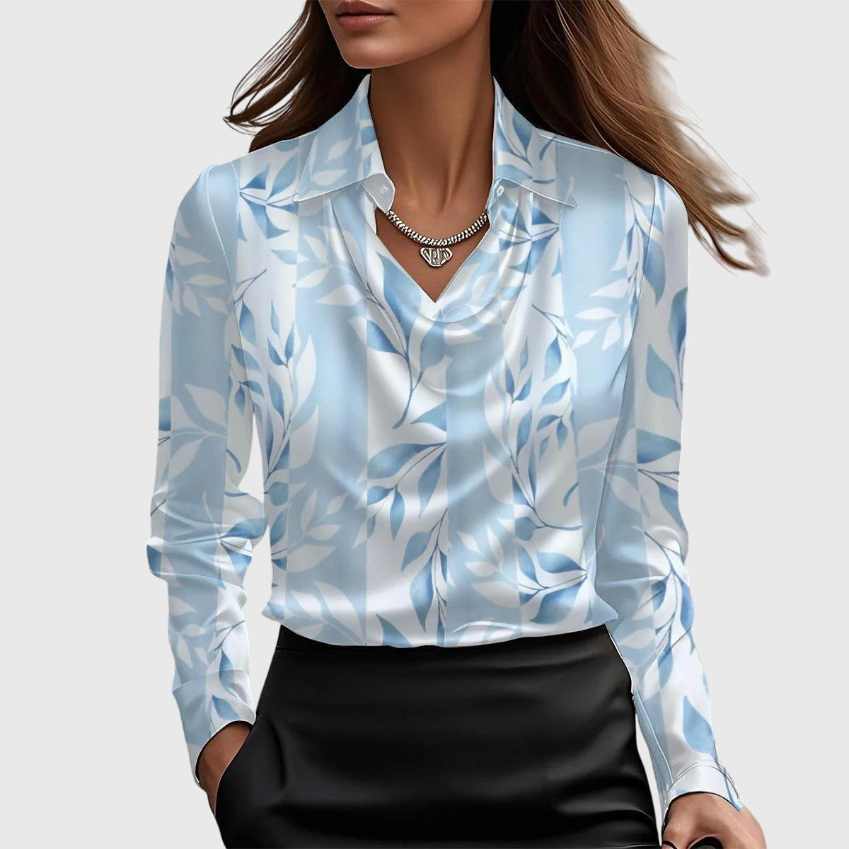 Genevieve Satin Cowl Neck Blouse