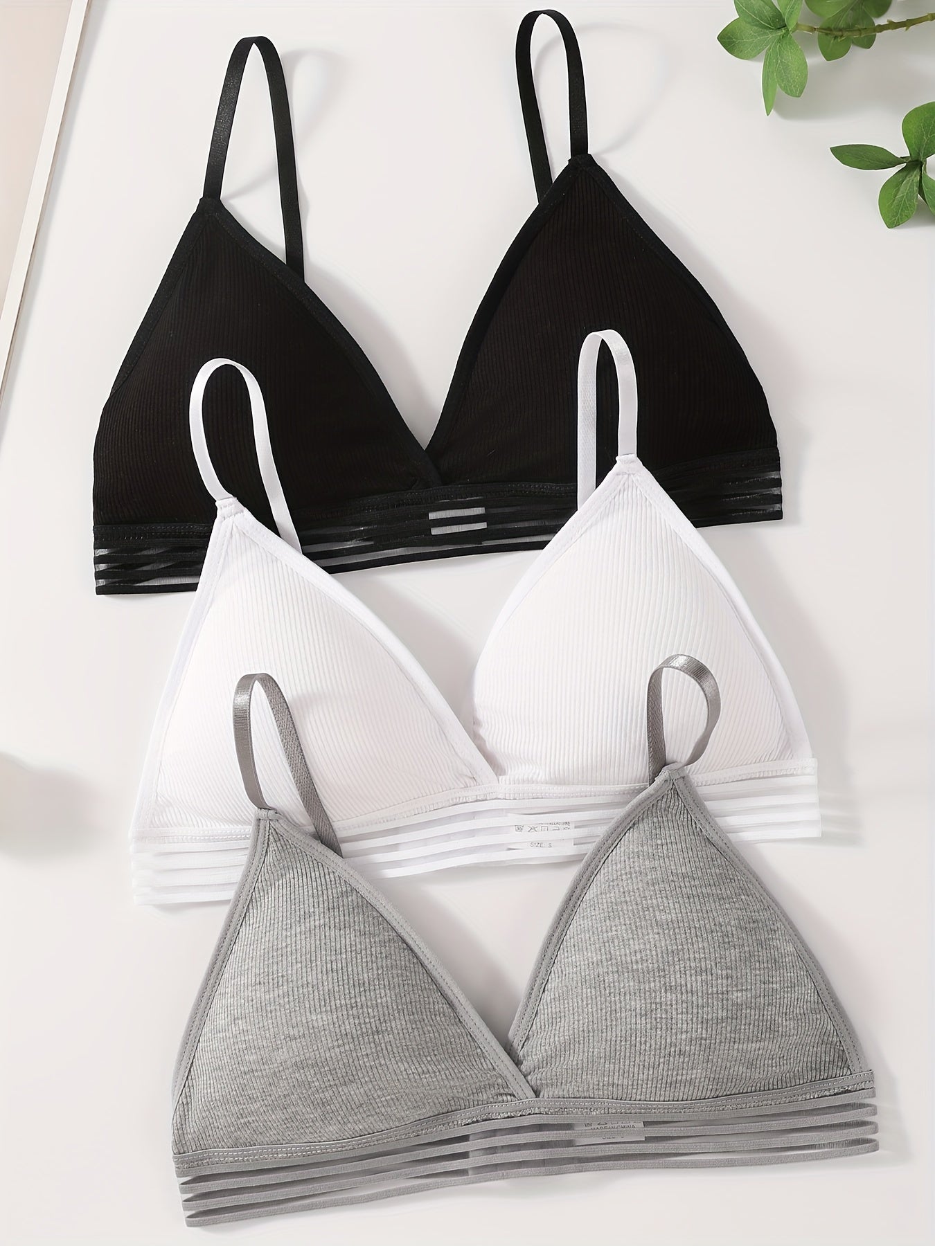 Ribbed Comfort Bralette – 3PC Set