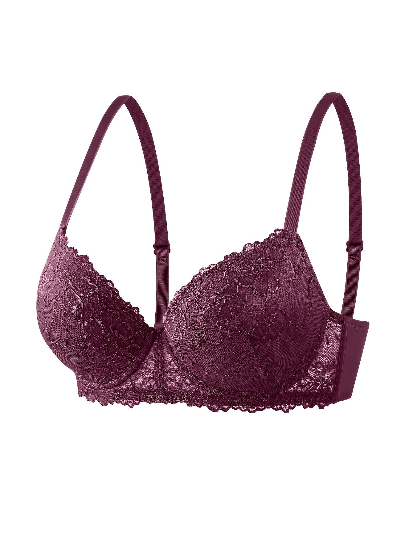 Floral Lace Push-Up Underwire Bra