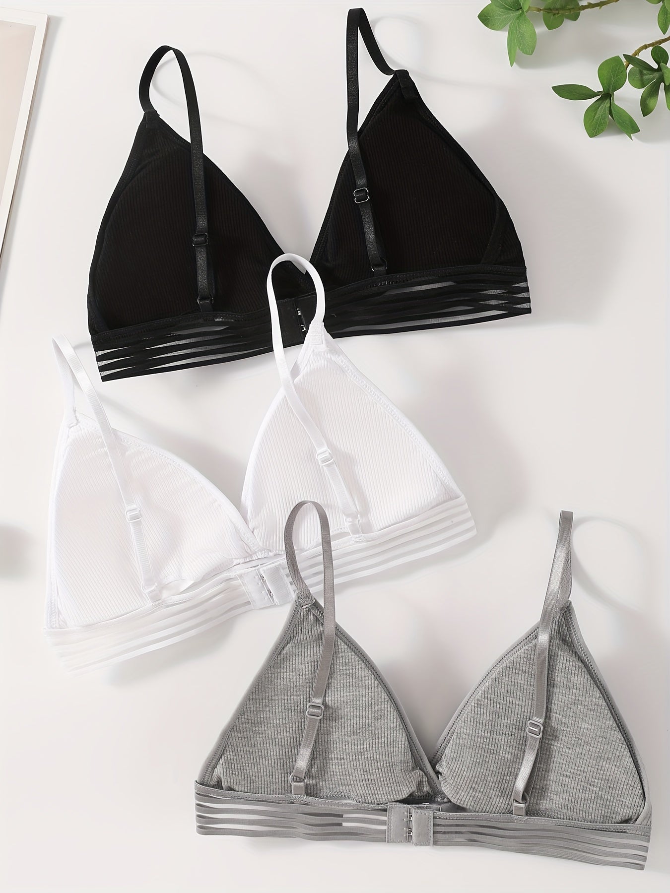 Ribbed Comfort Bralette – 3PC Set