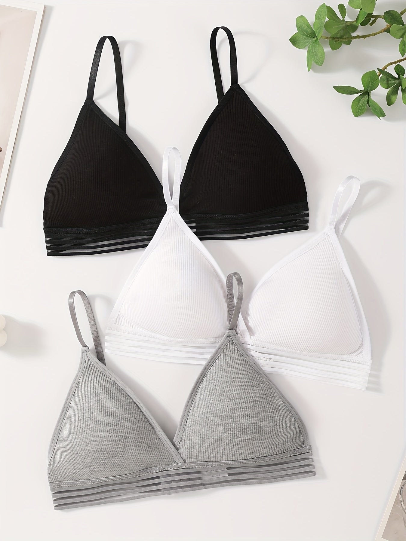 Ribbed Comfort Bralette – 3PC Set