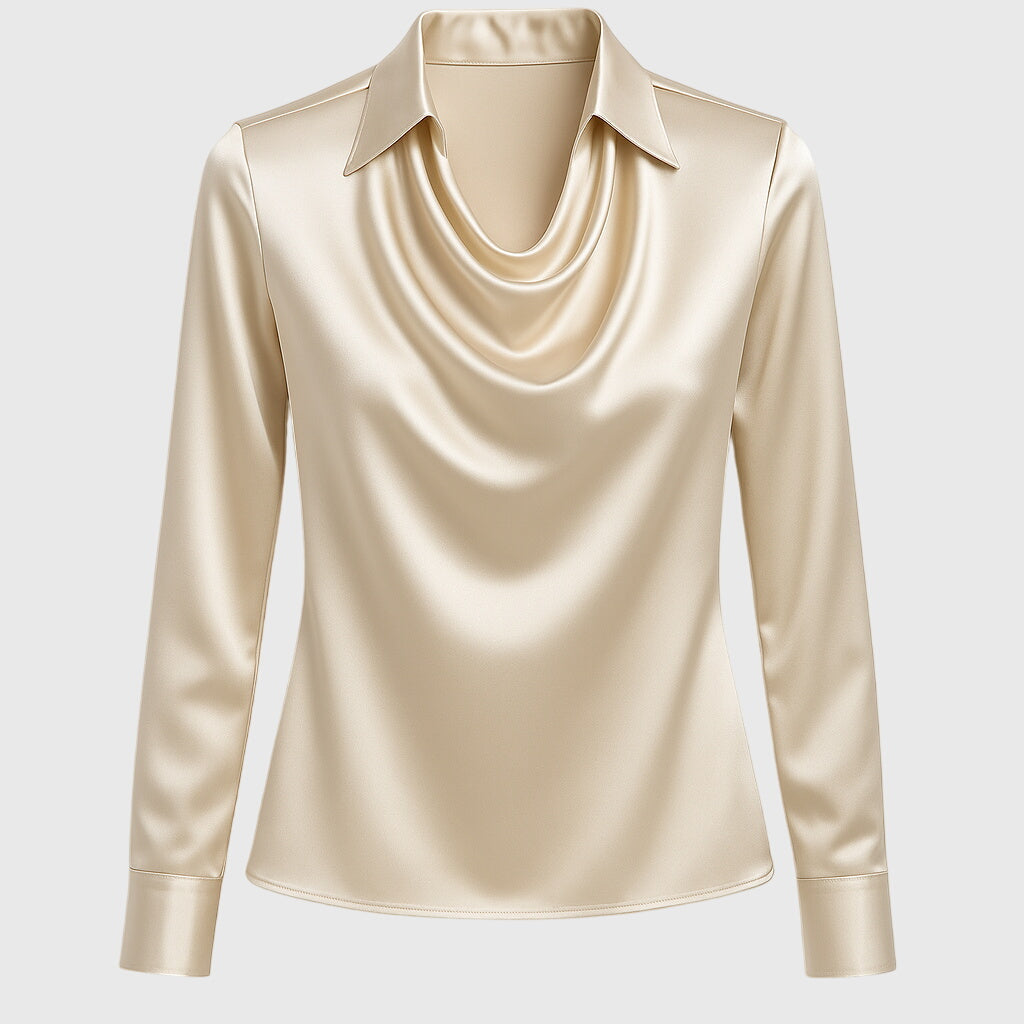 Genevieve Satin Cowl Neck Blouse