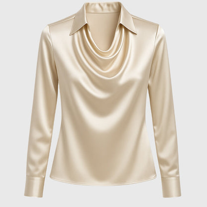 Genevieve Satin Cowl Neck Blouse