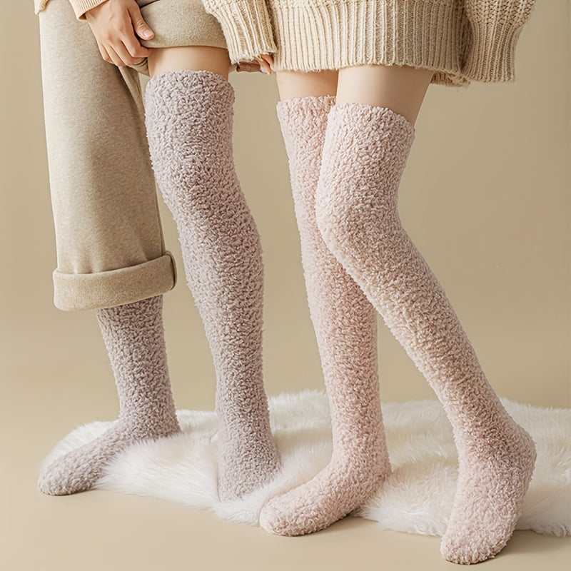 Cozy Fuzzy Thigh-High Socks