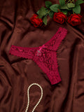 Floral Jacquard Bow Lace Women's Panties