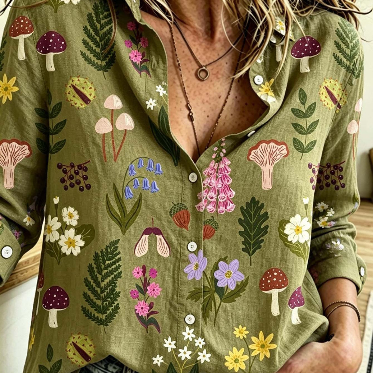 Willow Meadow Botanical Linen Shirt