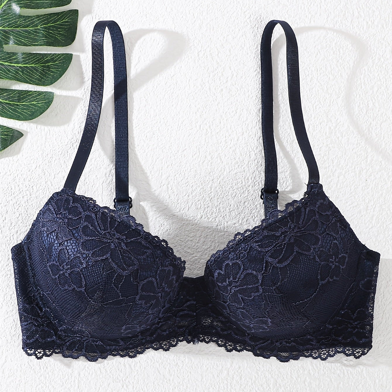 Floral Lace Push-Up Underwire Bra