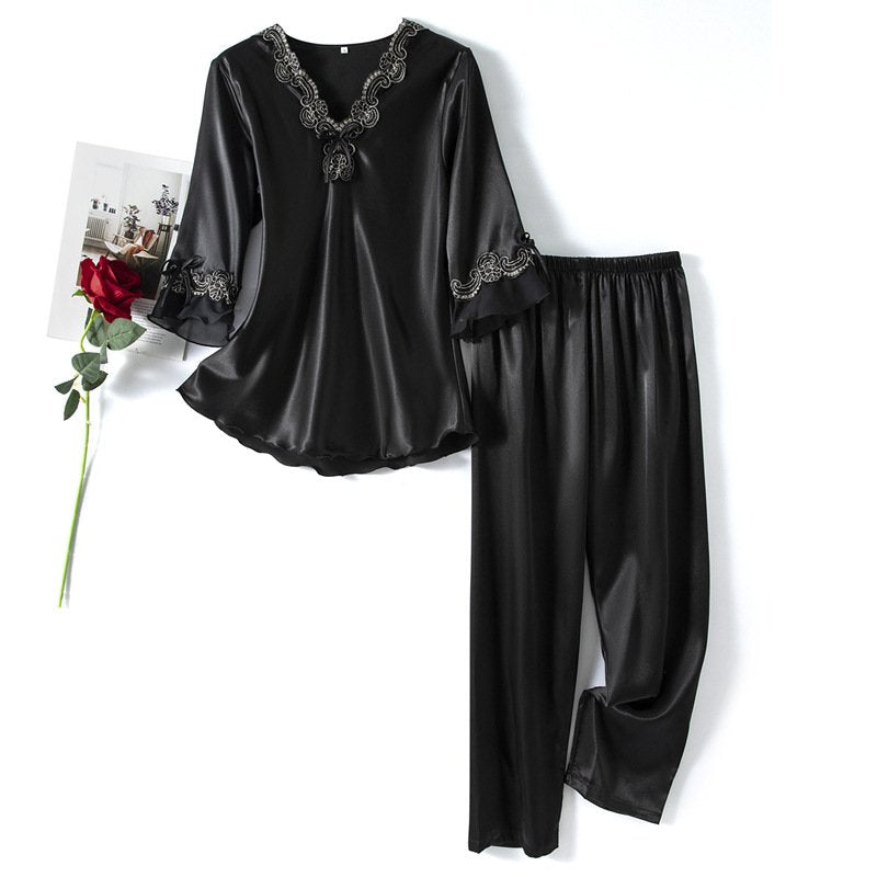 Aurelia Satin Lace Lounge Set