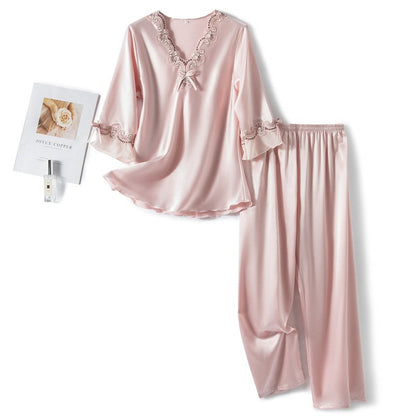 Aurelia Satin Lace Lounge Set