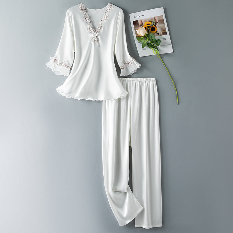 Aurelia Satin Lace Lounge Set