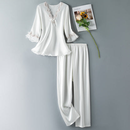 Aurelia Satin Lace Lounge Set